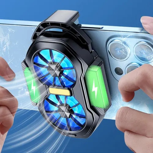 FS01 Dual-Fan Phone Cooler – 600mAh Rechargeable Gaming Cooler - Image 2