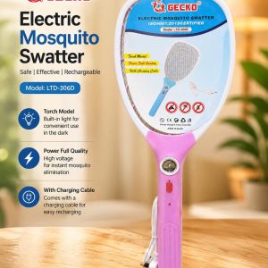 Rechargeable Mosquito Racket – Insect Killer Bat with Torch