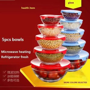 RED CHERRY – MULTICOLOR 5 PCS GLASS BOWL SET